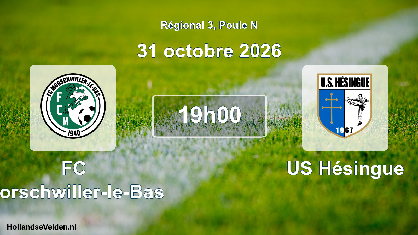 Scheduled Match: FC Morschwiller-le-Bas - US Hésingue (31 October 2026)