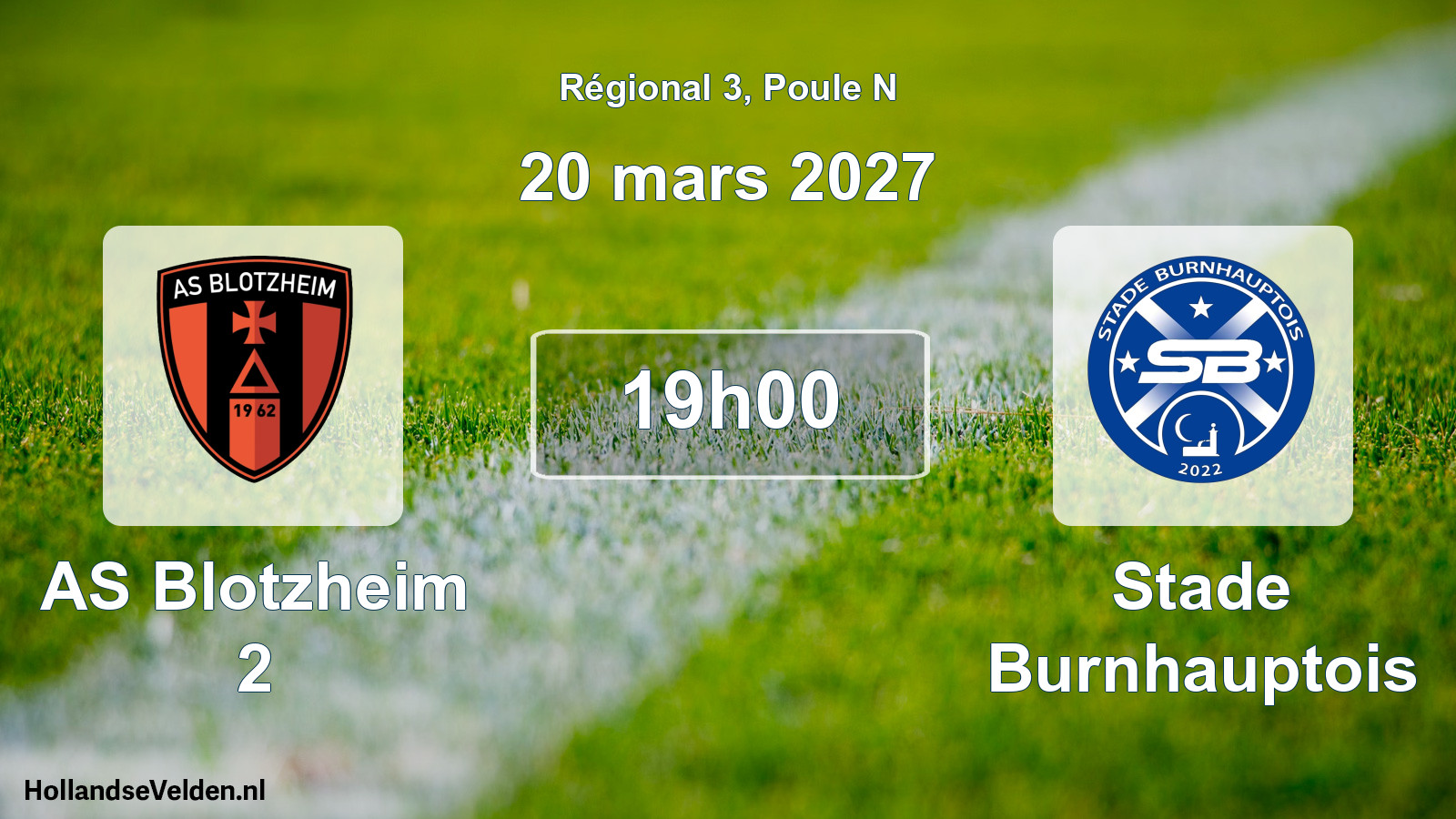 Match programmé: AS Blotzheim 2 - Stade Burnhauptois (20 mars 2027)