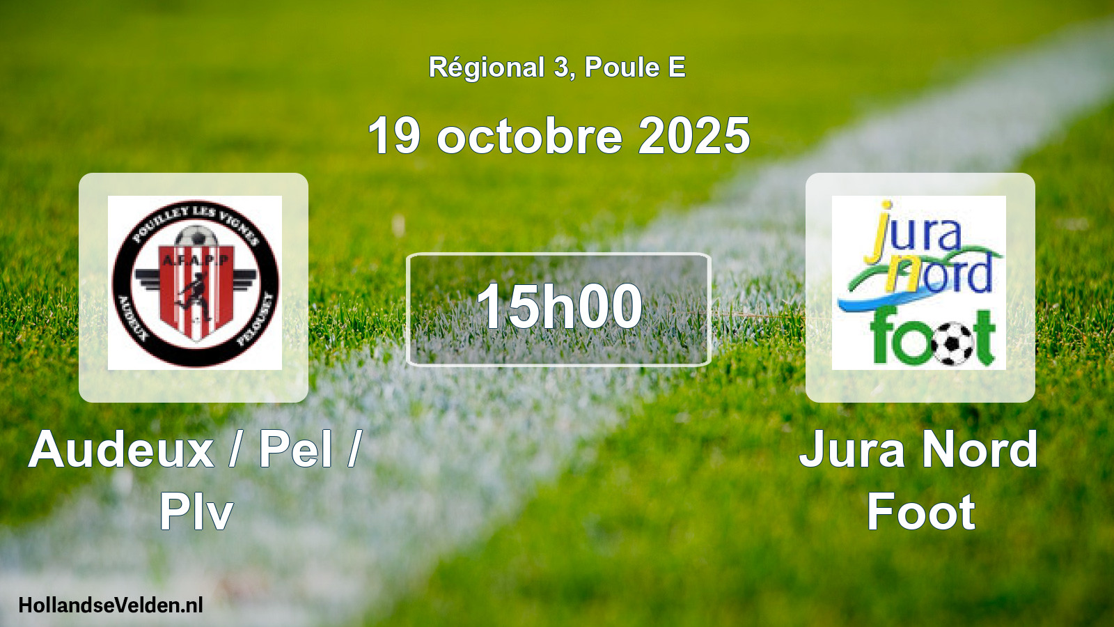 Geplande wedstrijd: Audeux / Pel / Plv - Jura Nord Foot (19 octobre 2025)