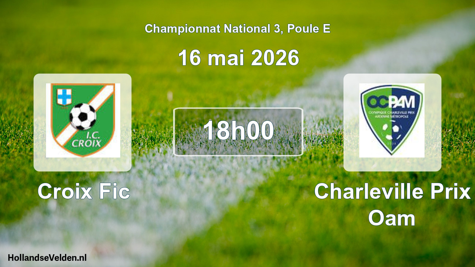 Geplande wedstrijd: Croix Fic - Charleville Prix Oam (16 mai 2026)