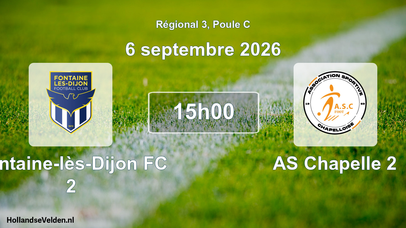 Scheduled Match: Fontaine-lès-Dijon FC 2 - AS Chapelle 2 (6 September 2026)