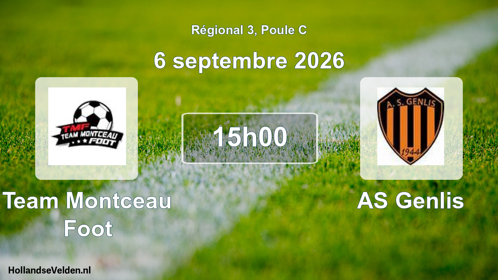 Scheduled Match: Team Montceau Foot - AS Genlis (6 September 2026)