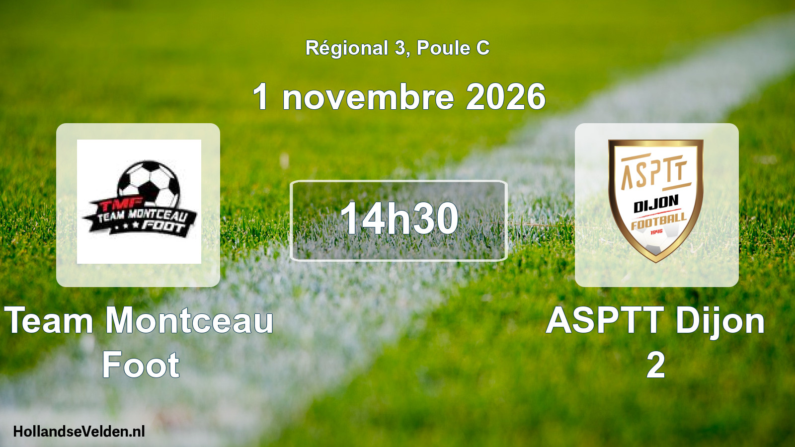 Scheduled Match: Team Montceau Foot - ASPTT Dijon 2 (1 November 2026)