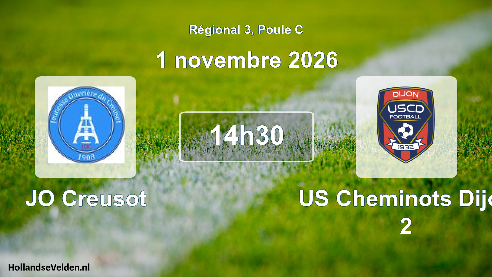 Match programmé: JO Creusot - US Cheminots Dijon 2 (1 novembre 2026)