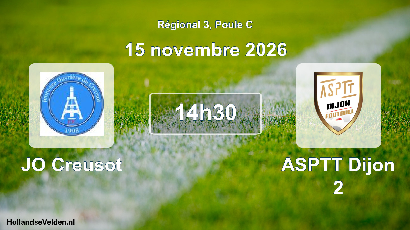 Match programmé: JO Creusot - ASPTT Dijon 2 (15 novembre 2026)