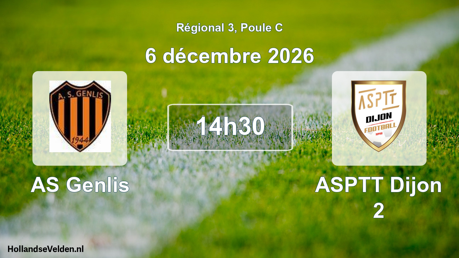 Geplande wedstrijd: AS Genlis - ASPTT Dijon 2 (6 december 2026)