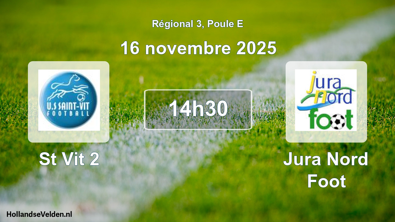 Geplande wedstrijd: St Vit 2 - Jura Nord Foot (16 november 2025)