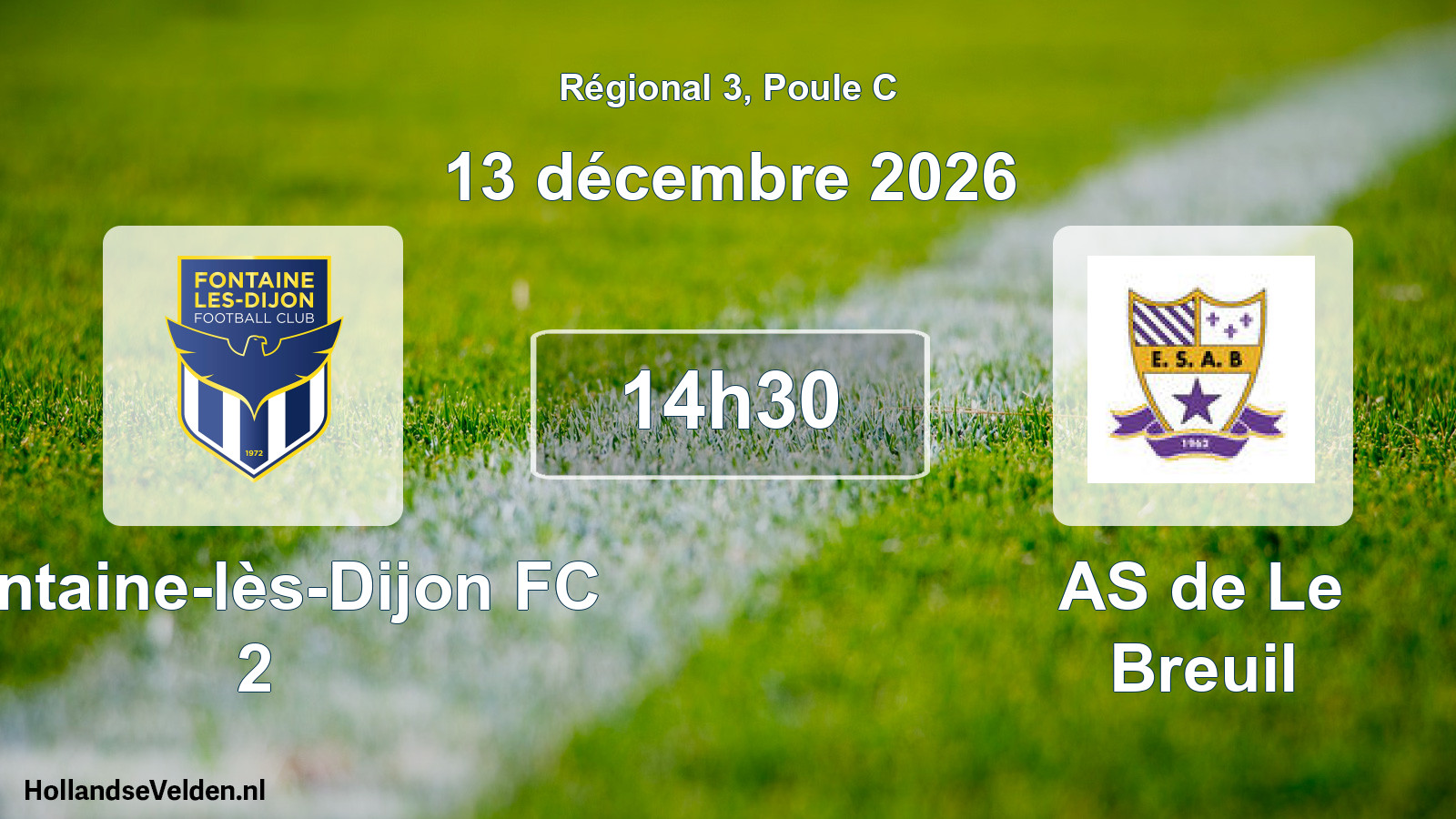 Scheduled Match: Fontaine-lès-Dijon FC 2 - AS de Le Breuil (13 December 2026)
