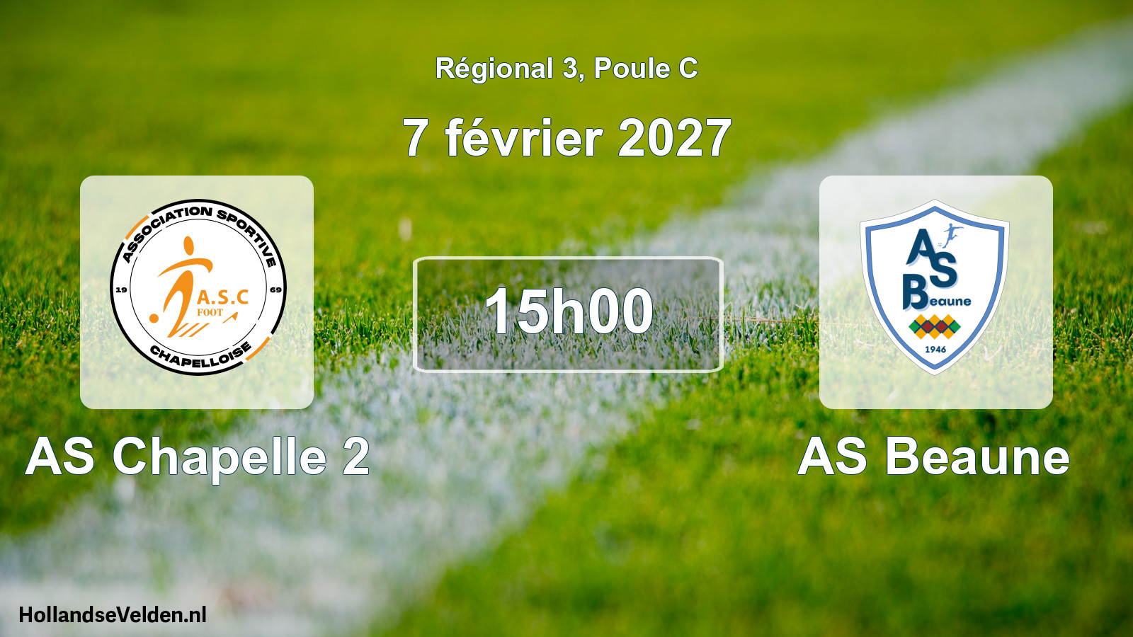 Match programmé: AS Chapelle 2 - AS Beaune (7 février 2027)