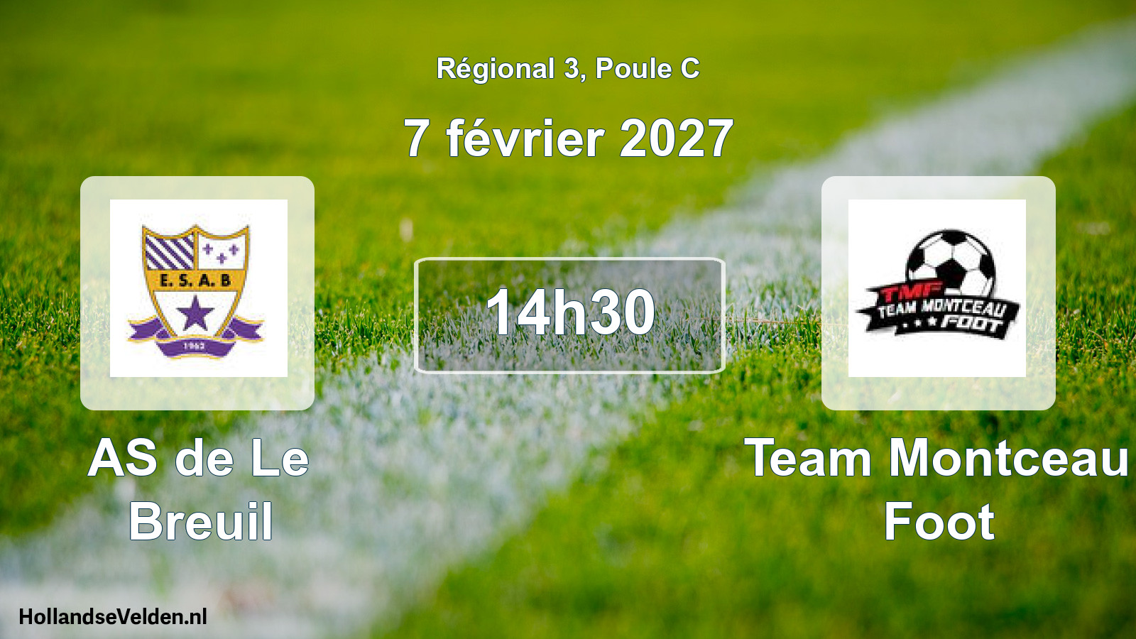 Match programmé: AS de Le Breuil - Team Montceau Foot (7 février 2027)
