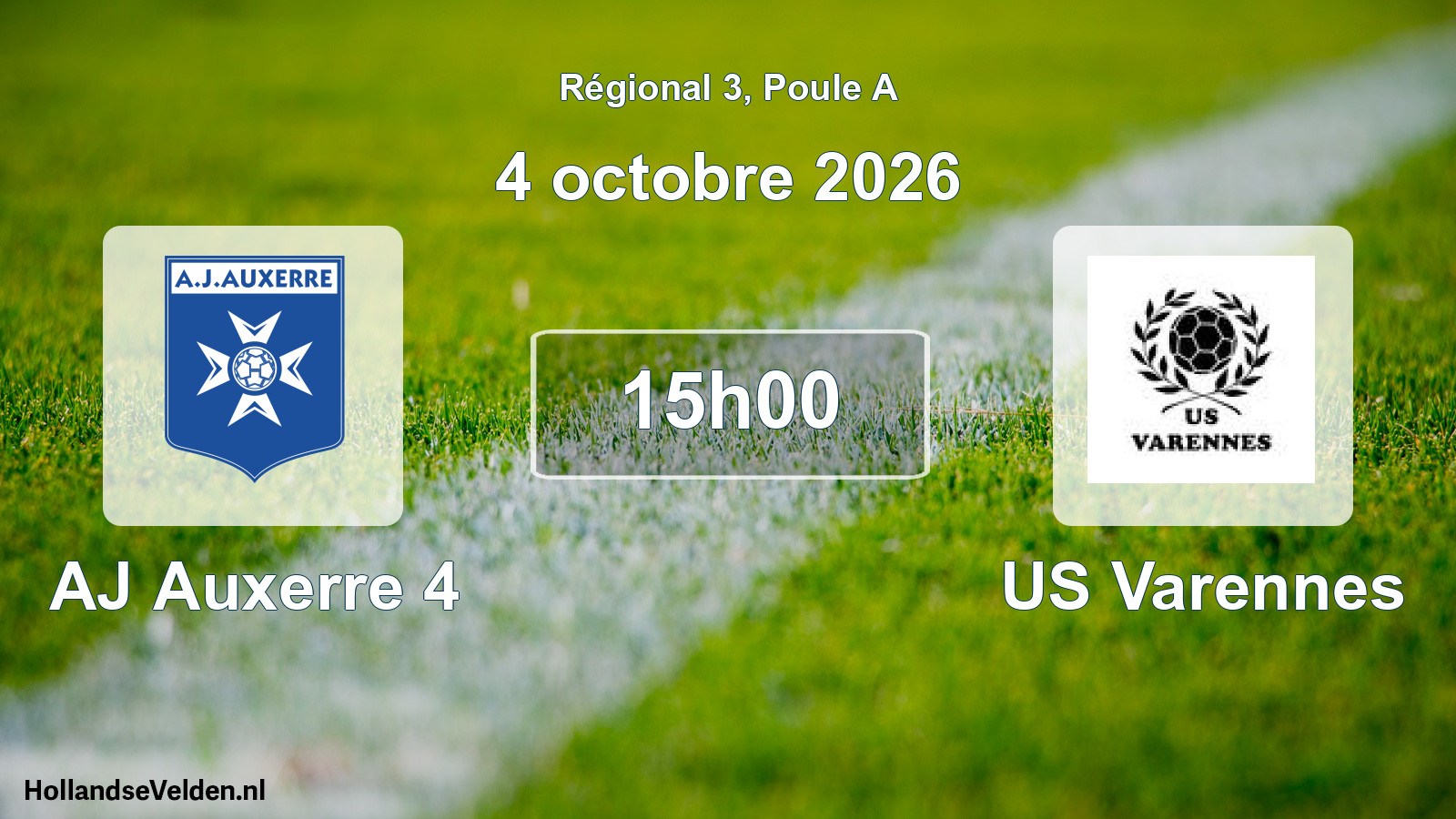 Match programmé: AJ Auxerre 4 - US Varennes (4 octobre 2026)