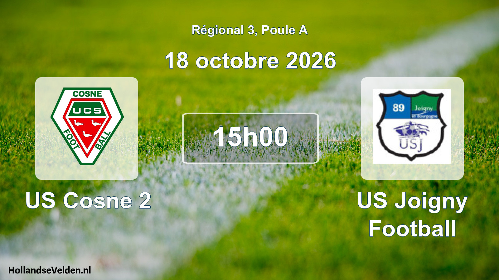 Match programmé: US Cosne 2 - US Joigny Football (18 octobre 2026)