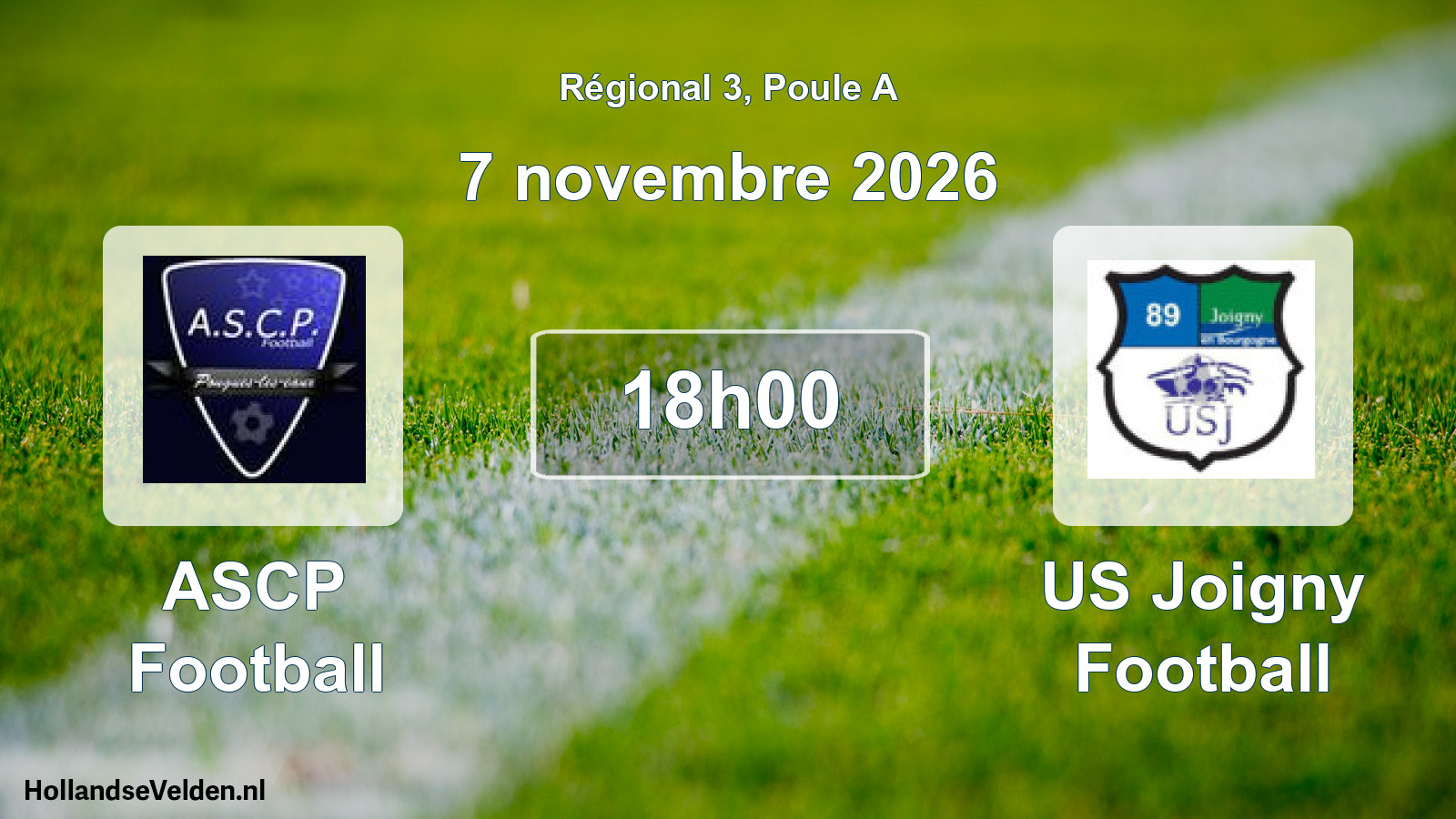Match programmé: ASCP Football - US Joigny Football (7 novembre 2026)