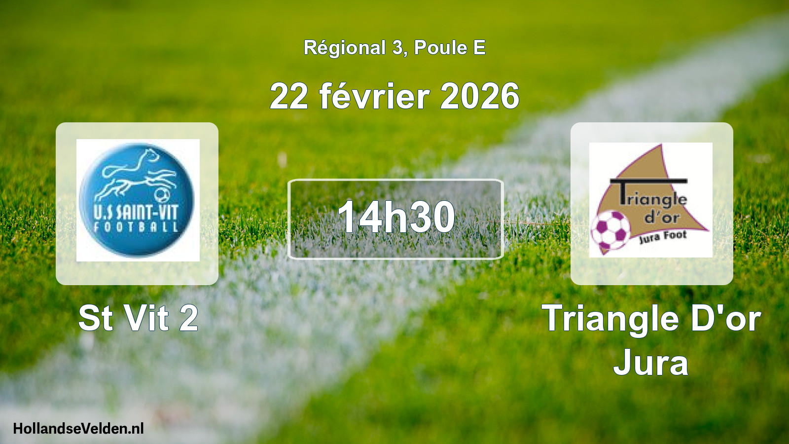 Geplande wedstrijd: St Vit 2 - Triangle D'or Jura (22 février 2026)