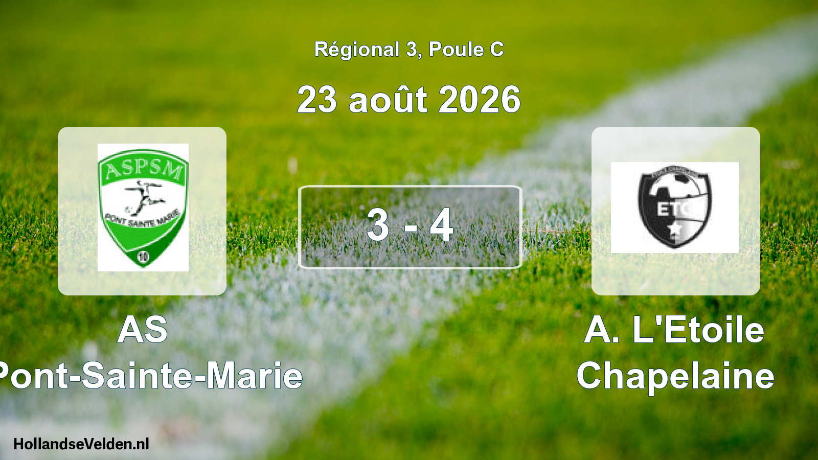 Scheduled Match: AS Pont-Sainte-Marie - A. L'Etoile Chapelaine (23 August 2026)