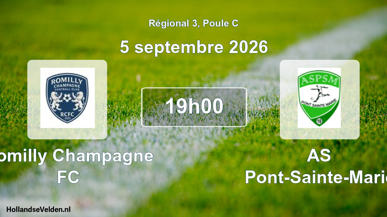 Scheduled Match: Romilly Champagne FC - AS Pont-Sainte-Marie (5 September 2026)