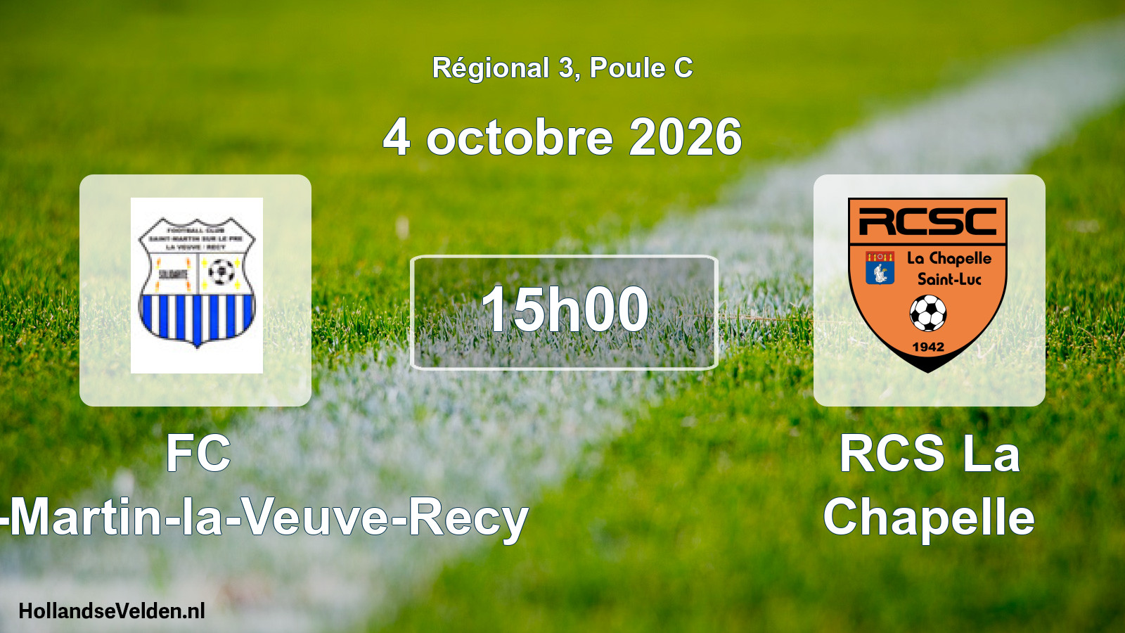 Scheduled Match: FC Saint-Martin-la-Veuve-Recy - RCS La Chapelle (4 October 2026)