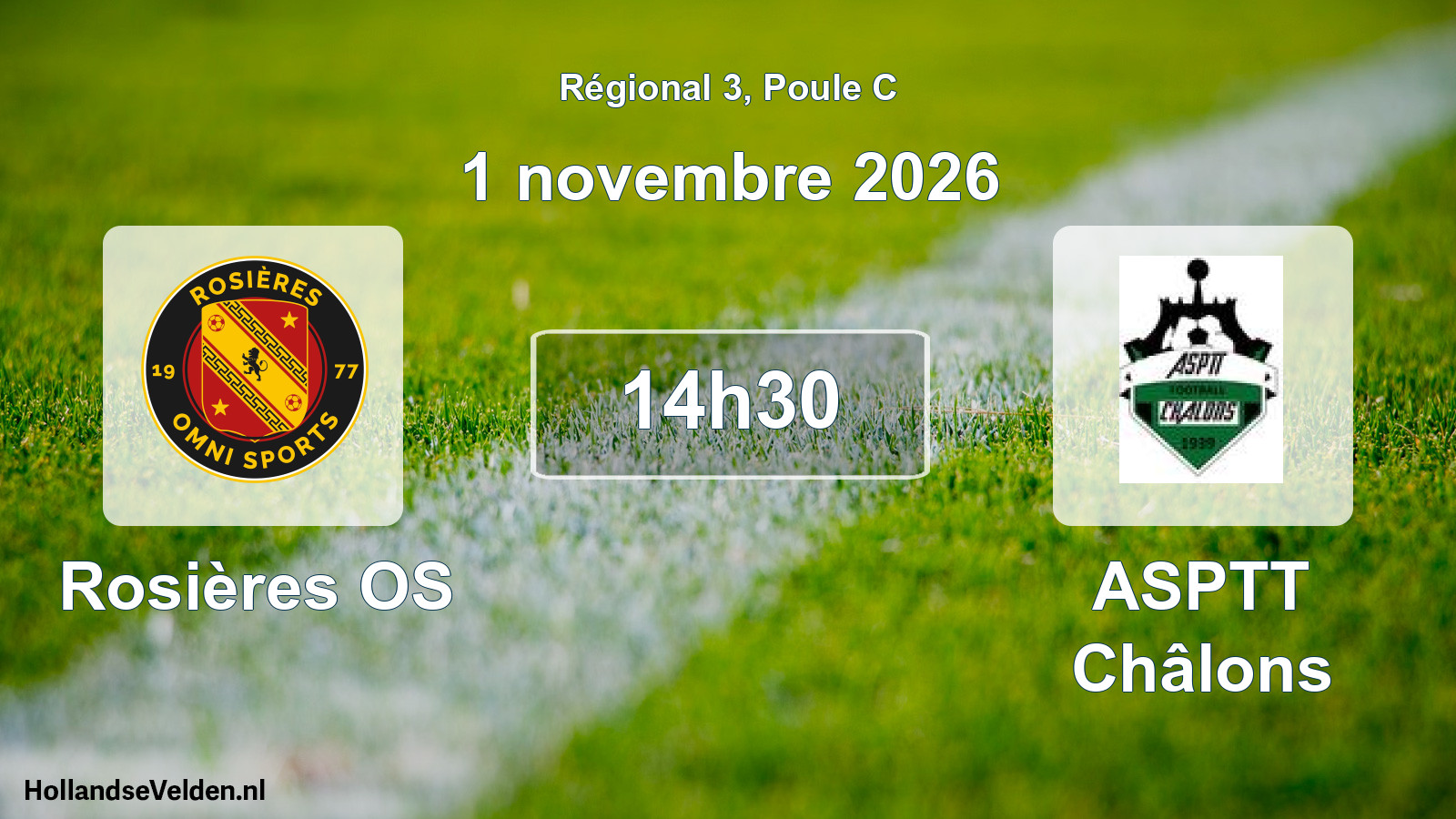 Match programmé: Rosières OS - ASPTT Châlons (1 novembre 2026)