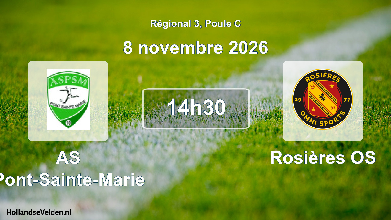 Scheduled Match: AS Pont-Sainte-Marie - Rosières OS (8 November 2026)