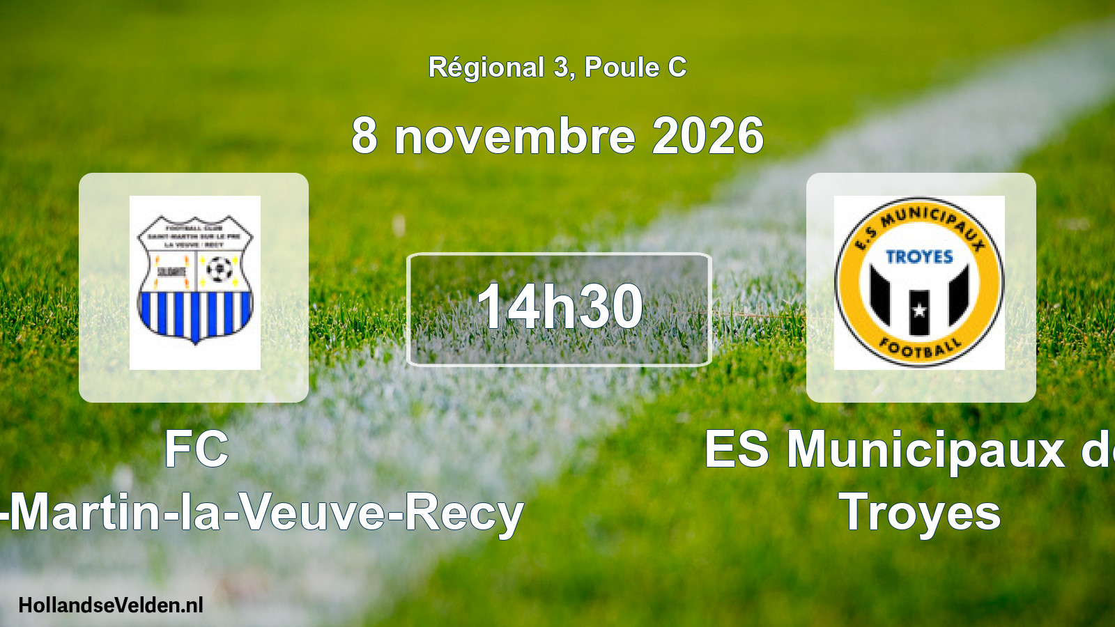 Scheduled Match: FC Saint-Martin-la-Veuve-Recy - ES Municipaux de Troyes (8 November 2026)