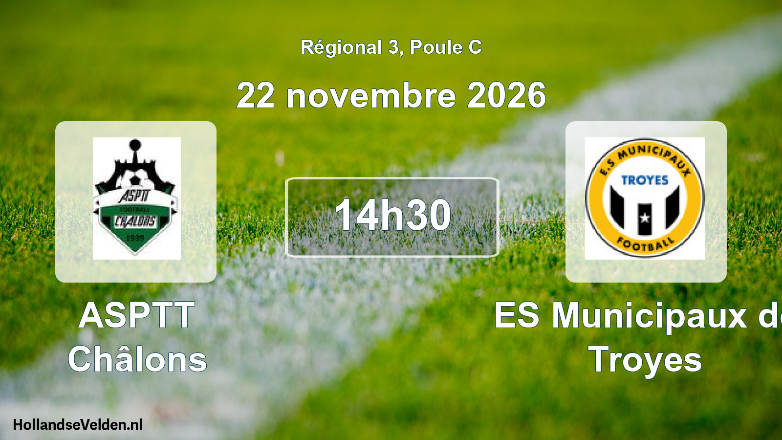 Match programmé: ASPTT Châlons - ES Municipaux de Troyes (22 novembre 2026)