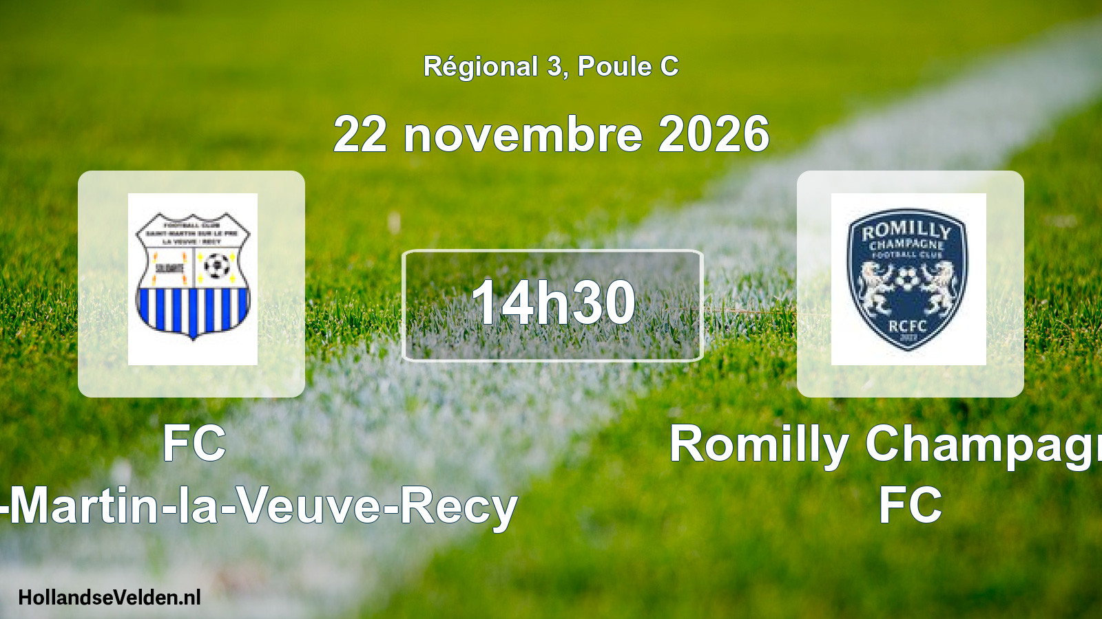 Scheduled Match: FC Saint-Martin-la-Veuve-Recy - Romilly Champagne FC (22 November 2026)
