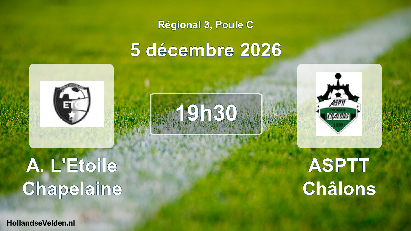 Scheduled Match: A. L'Etoile Chapelaine - ASPTT Châlons (5 December 2026)