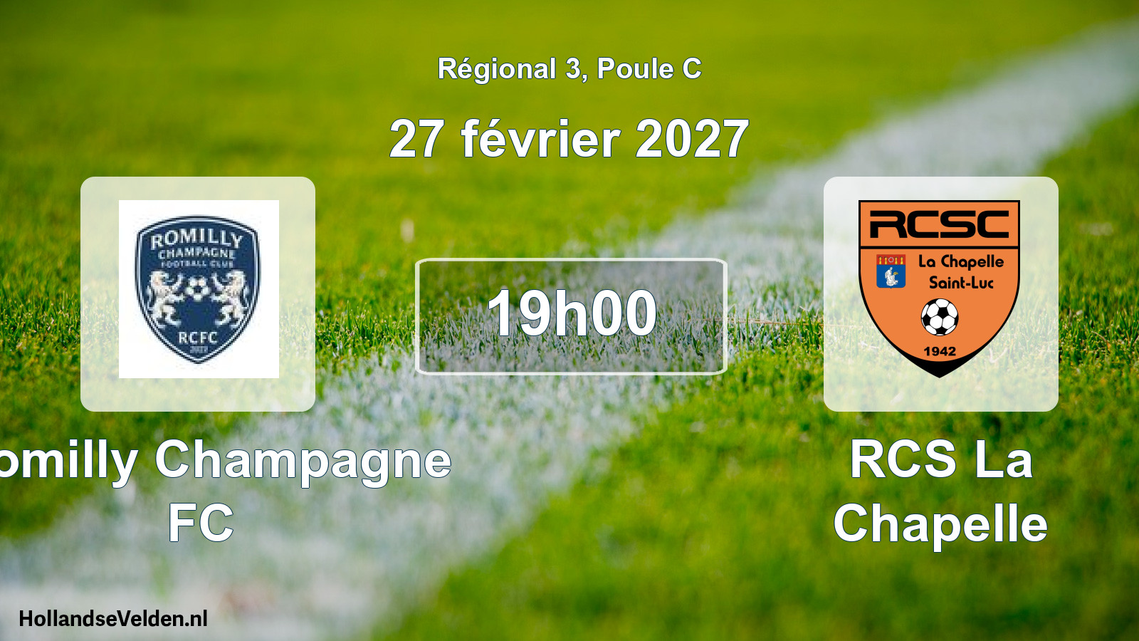 Scheduled Match: Romilly Champagne FC - RCS La Chapelle (27 February 2027)
