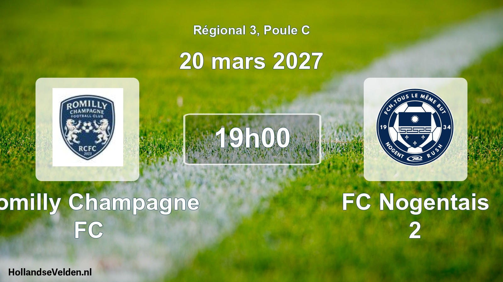 Match programmé: Romilly Champagne FC - FC Nogentais 2 (20 mars 2027)