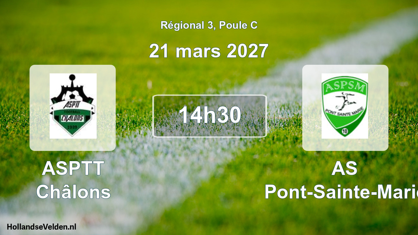 Match programmé: ASPTT Châlons - AS Pont-Sainte-Marie (21 mars 2027)
