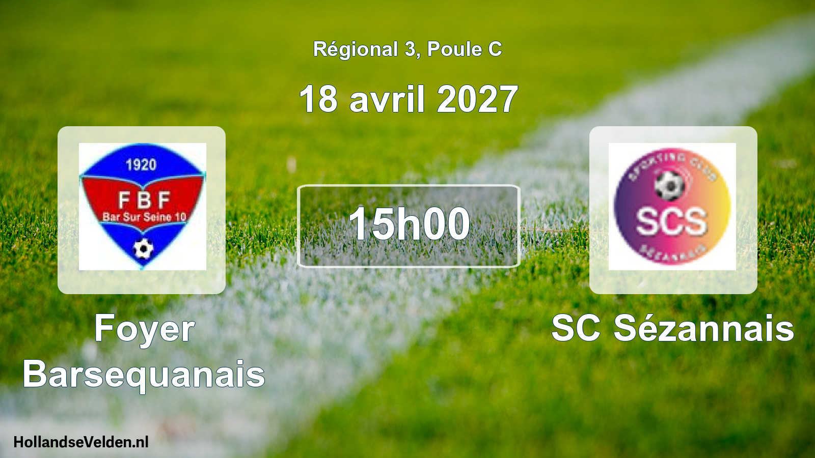 Match programmé: Foyer Barsequanais - SC Sézannais (18 avril 2027)