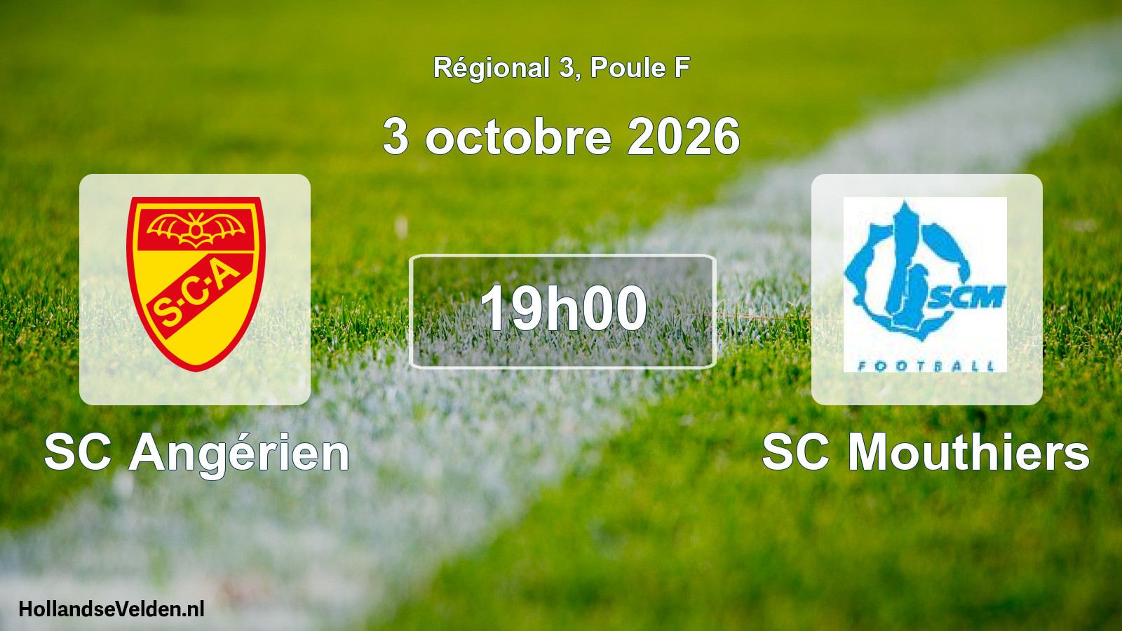 Geplande wedstrijd: SC Angérien - SC Mouthiers (3 oktober 2026)