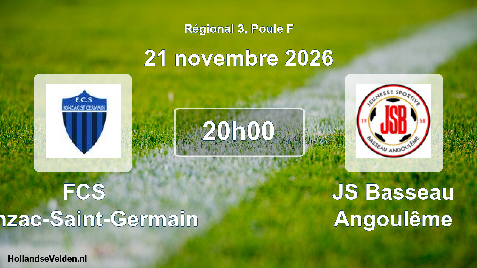 Scheduled Match: FCS Jonzac-Saint-Germain - JS Basseau Angoulême (21 November 2026)