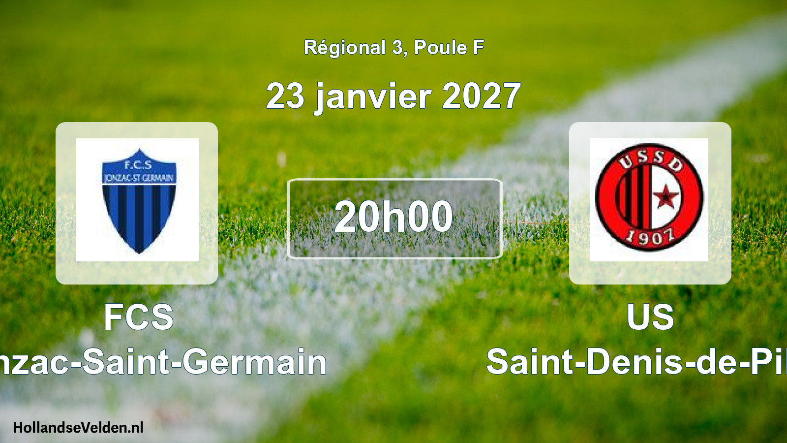 Geplande wedstrijd: FCS Jonzac-Saint-Germain - US Saint-Denis-de-Pile (23 januari 2027)
