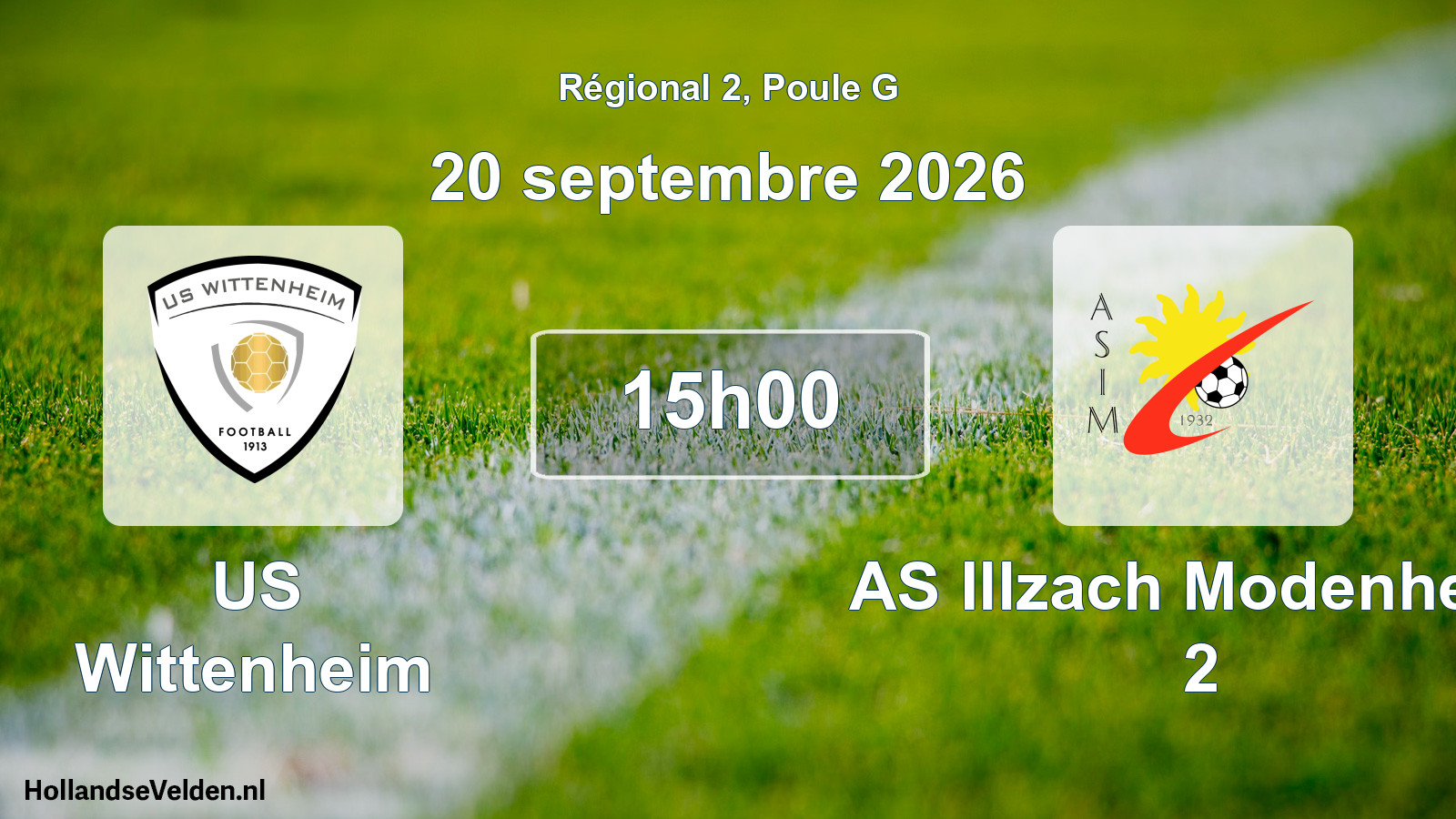 Match programmé: US Wittenheim - AS Illzach Modenheim 2 (20 septembre 2026)