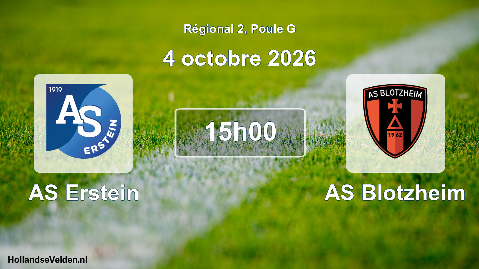 Match programmé: AS Erstein - AS Blotzheim (4 octobre 2026)