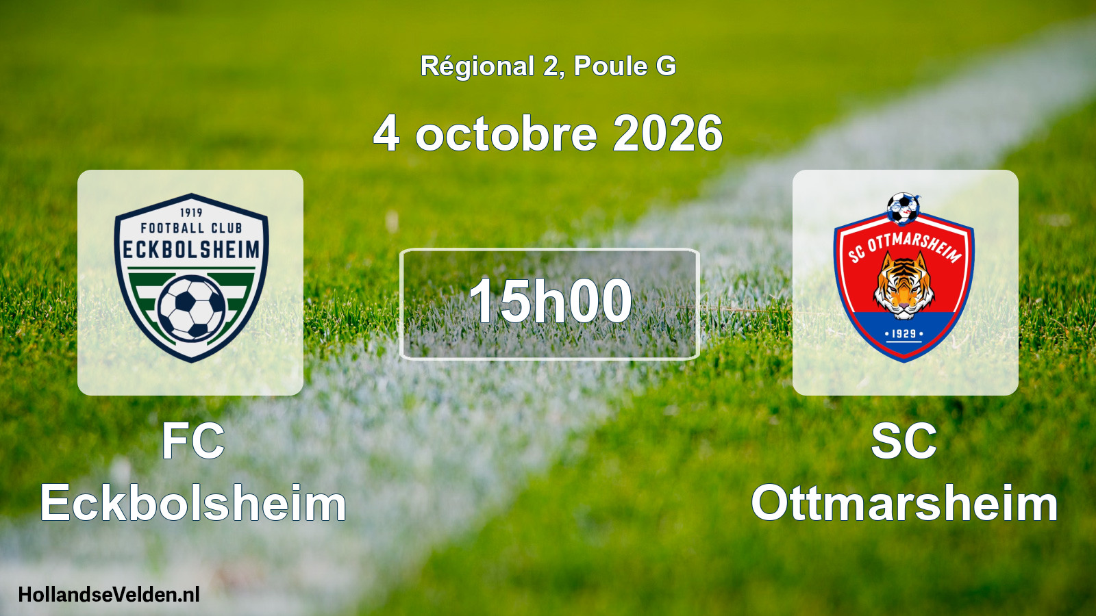 Match programmé: FC Eckbolsheim - SC Ottmarsheim (4 octobre 2026)