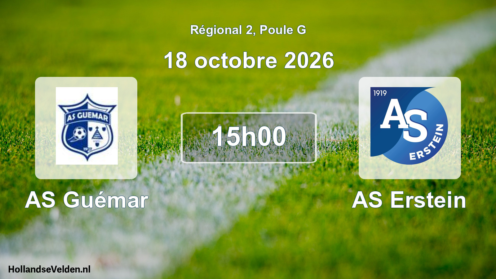Match programmé: AS Guémar - AS Erstein (18 octobre 2026)