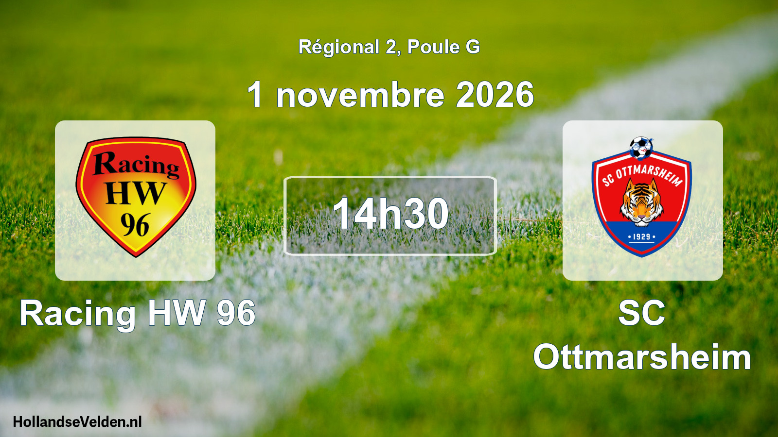Match programmé: Racing HW 96 - SC Ottmarsheim (1 novembre 2026)