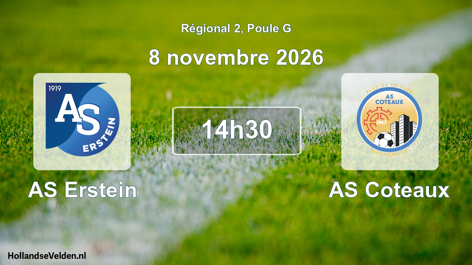 Match programmé: AS Erstein - AS Coteaux (8 novembre 2026)