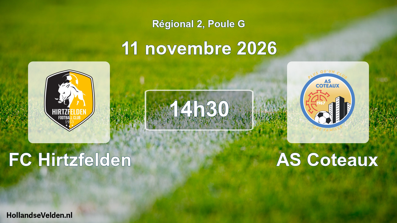 Scheduled Match: FC Hirtzfelden - AS Coteaux (11 November 2026)