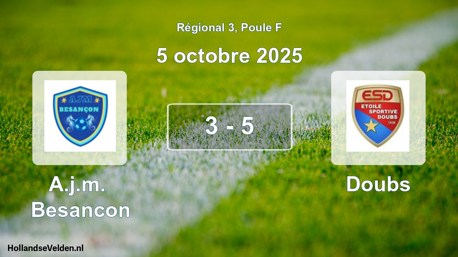 Gespeelde wedstrijd: A.j.m. Besancon - Doubs 3 - 5 (5 octobre 2025)