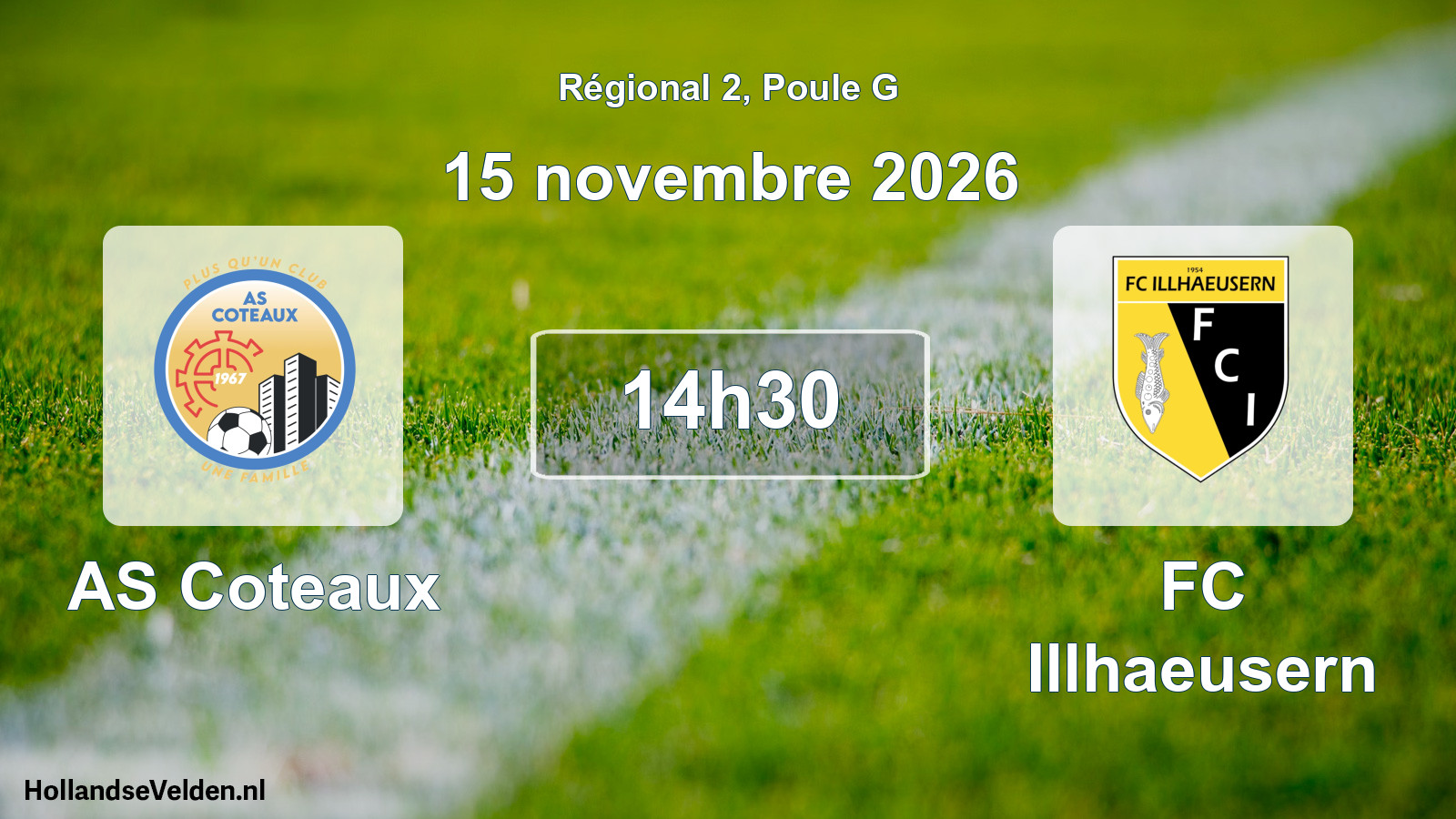 Match programmé: AS Coteaux - FC Illhaeusern (15 novembre 2026)