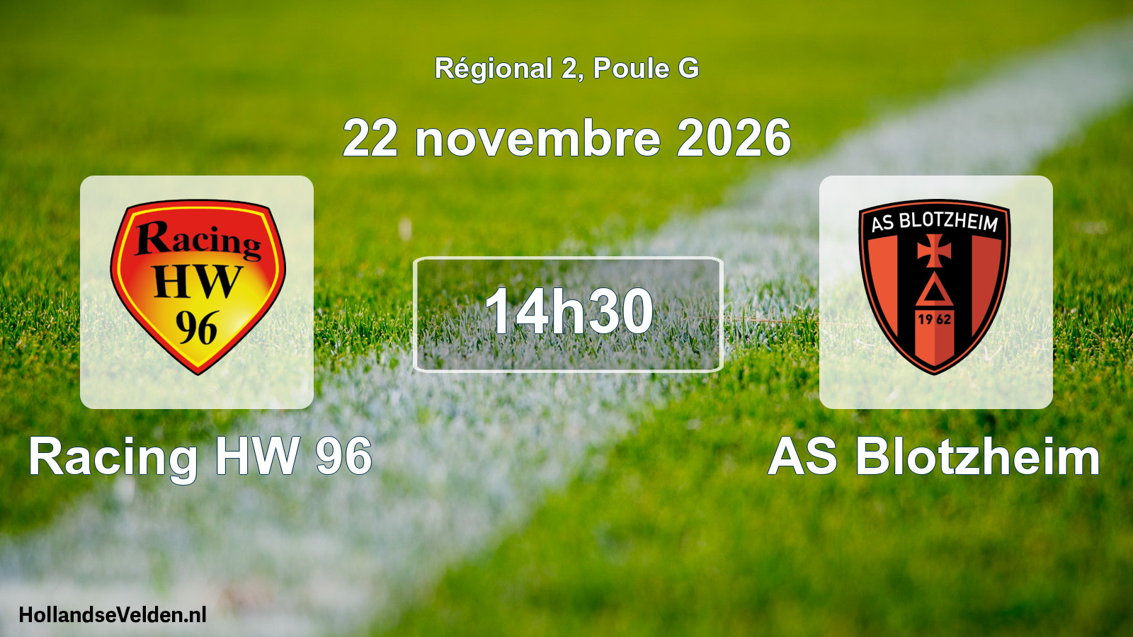 Match programmé: Racing HW 96 - AS Blotzheim (22 novembre 2026)