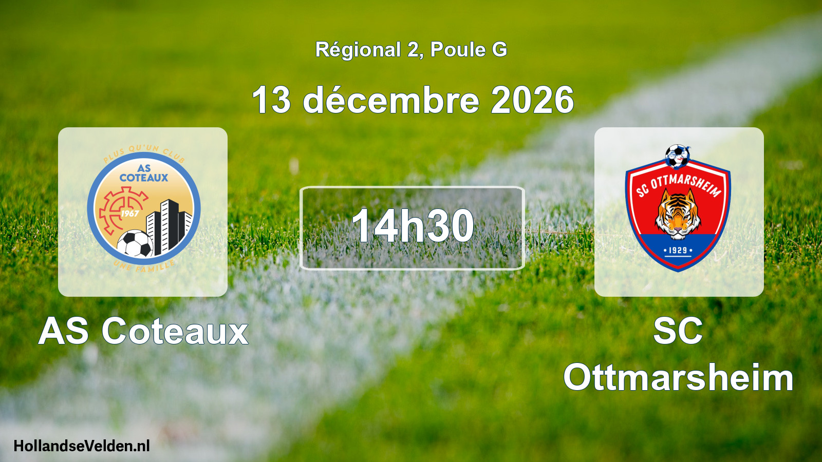 Match programmé: AS Coteaux - SC Ottmarsheim (13 décembre 2026)