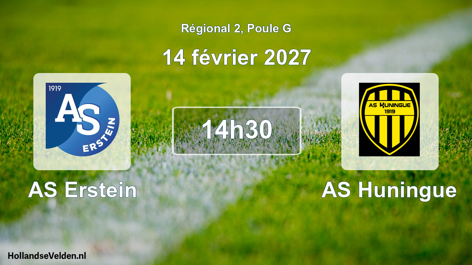 Match programmé: AS Erstein - AS Huningue (14 février 2027)