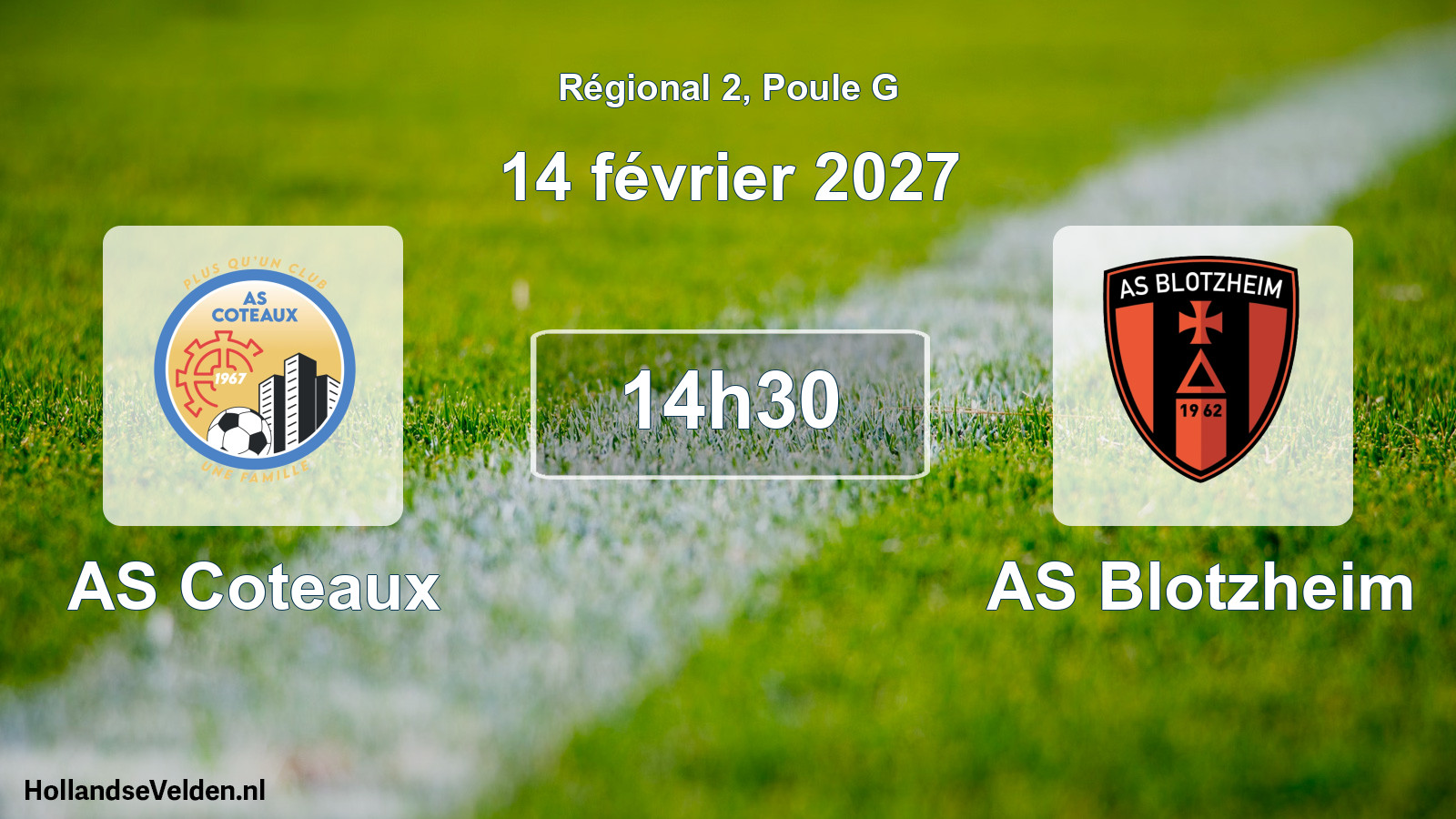 Match programmé: AS Coteaux - AS Blotzheim (14 février 2027)