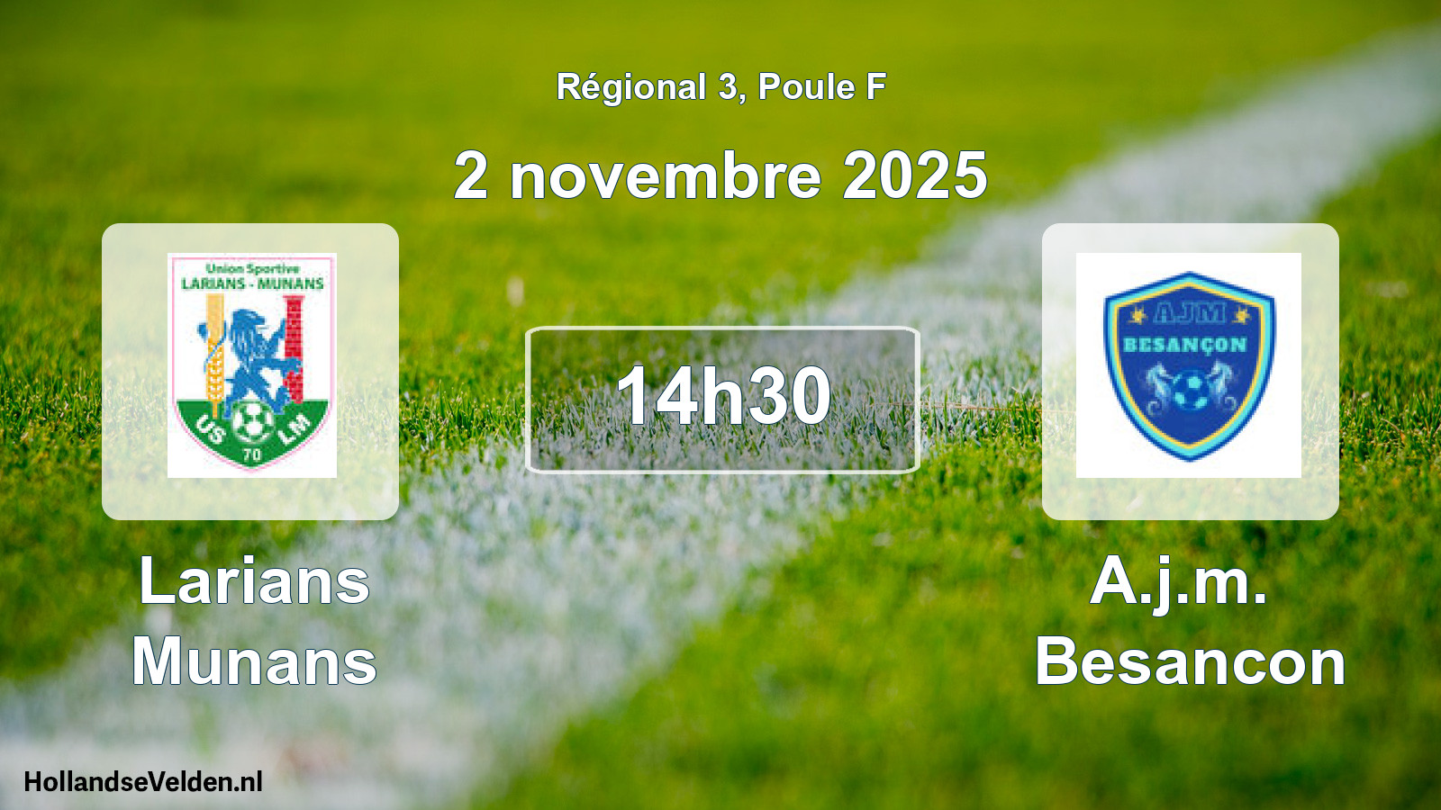Geplande wedstrijd: Larians Munans - A.j.m. Besancon (2 november 2025)
