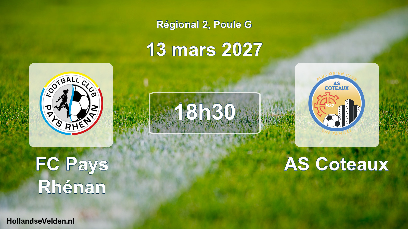 Scheduled Match: FC Pays Rhénan - AS Coteaux (13 March 2027)