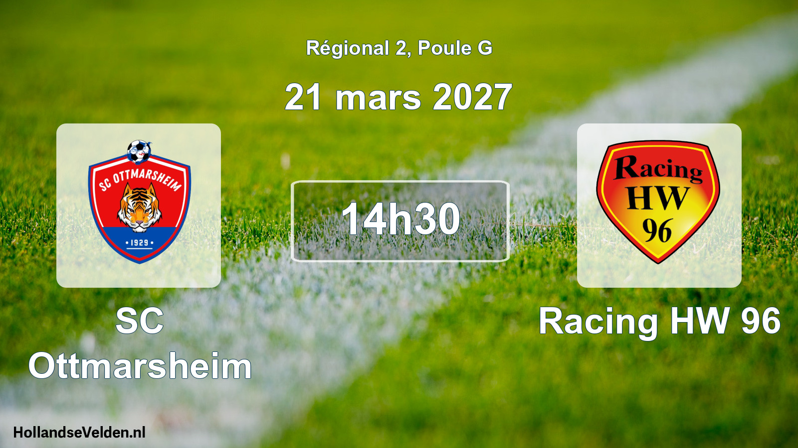 Match programmé: SC Ottmarsheim - Racing HW 96 (21 mars 2027)